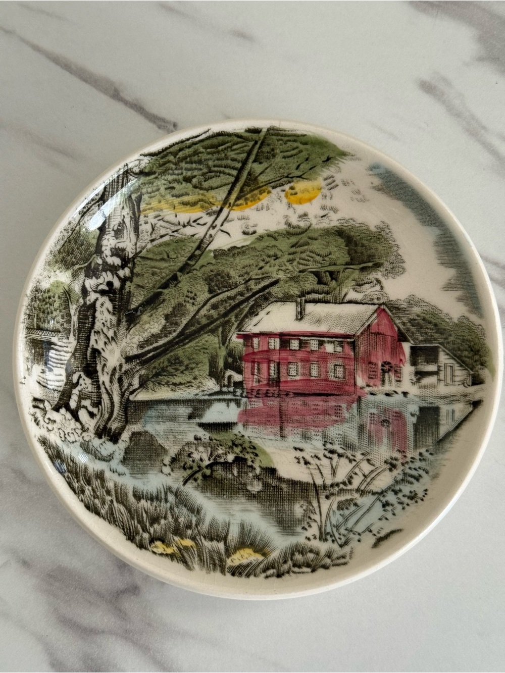 Johnson Brothers Red, Green, Yellow Scenic Dinner Plate
